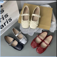 hua Giày bệt nữ mũi tròn dây đeo khóa Mules thời trang LX200