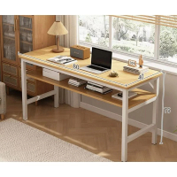 簡易書桌電腦桌（【升級加固雙層置物】原木色雙層80*40*75CM）