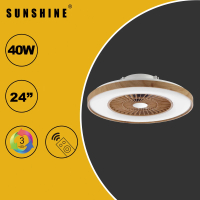  CFDW-40W 木紋款 LED遙控鴻運風扇燈三色溫+可調光暗 40W 
