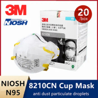 3M 8210CN N95 Protective Masks KN95 8210 NIOSH Certificate Anti PM2.5 Cup Industrial Health Care Anti Fog Mask 8210CN Headband