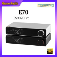 TOPPING E70 ES9028Pro DAC Headphone Amplifier Bluetooth 5.1 XU316 Support32Bit/768kHz DSD512 RCA XLR Output with Remote Control