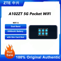 Unlocked Original ZTE A102ZT 5G Pocket WiFi Dual Band Wireless Router Portable WiFi 6 Mobile Hotspot With Sim Card Slot 5300mAh