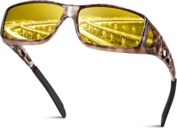 Night Driving Glasses for Men Women Night Vision Glasses Fit Over Glasses Sunglasses Anti Glare Pola