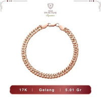 Gelang Tangan Emas Fashion Model Holo Polos Rosegold 17K/750 Terbaru Termurah Asli