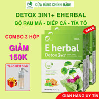 [GIẢM 150K] COMBO 3 Bột rau detox 3in1+ Eherbal - Rau má, diếp cá, tía tô mix mật ong - dễ uống, khô