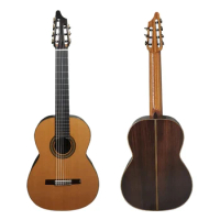 Aiersi 7 string handmade cedar top classical guitar with hard guitar case