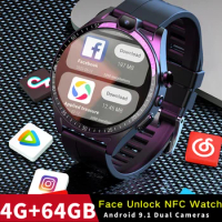 New Arrival NFC 4G Smart Watch 4G 64G 4 Core HD Dual Camera Android 9.1 Sim Card GPS 4G LTE Men Smart watch For APPLE Xiaomi