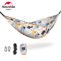 Naturehike Outdoor Single Double Hammock Printed Parent-child Widened Anti-rollover Swing Bed Cot Garden Camping Nature Hike
