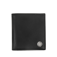 DIOR 經典CD LOGO小圓牌男款牛皮八卡短夾 (黑色)