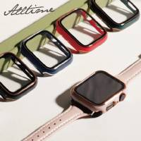 【ALL TIME 完全計時】Apple Watch S6/SE/5/4 44mm 鍅瑯風鋼化膜 一體錶殼