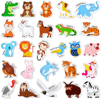 Wooden Kids Magnets – 26 Cute Animals Alphabet Uppercase Letters and 0-9 Numbers Fridge Magnets for 