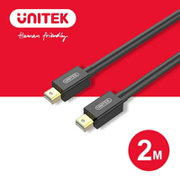 【樂天限定_滿499免運】UNITEK Mini DisplayPort 1.2版傳輸線-2M(Y-C613BK)