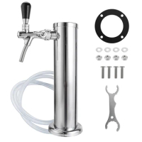 Single Tap Beer Tower 3 Inch Draft Beer Tap Column Tower with Stainless Steel Adjustable Single Beer Faucet for Home Brewing