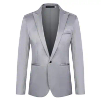 Formal Blazer Fashion Casual Business Male Suit Coat Simple Men Blazer Men Slim Fit Office Blazer for Office