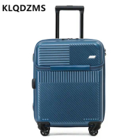 KLQDZMS 20"24Inch Cabin Luggage Front Opening Laptop Boarding Case ABS+PC Trolley Case Wheeled Travel Bag Carry-on Suitcase