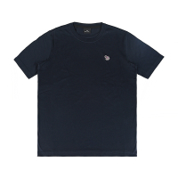 PAUL SMITH後領草寫LOGO布標彩色斑馬圖案設計有機棉短袖T恤(男款/子夜藍)
