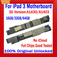 100% Tested Working Motherboard For IPAD 3 A1416 Wifi &amp; A1430/A1403 3G Version Mainboard Original Unlock Logic Board 16g/32g/64g