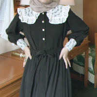 Serena Dress | Plain Black | Vintage dress | Himeka Vintage