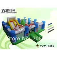 YLWCNN Inflatable Trampoline Bed,Kids Bouncer Castle Jumping Bed Commercial Playground Inflatable slide trampoline obstacle