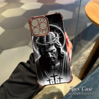 Sarung Telefon “Jesus Plating Frame” Hitam Bergaya untuk Realme C53/C55/C63/C35/C20/C15/C11 dan Narz