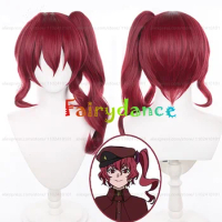 50cm Long Teruko Okura Wig Cosplay Wig Dark Red Wig Cosplay Anime Cosplay Wigs Heat Resistant Synthetic Wigs