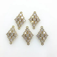 New Arrival! 28x18mm 30pcs Cubic Zirconia Square Connector for Necklace/Earrings Handmade DIY Parts,Jewelry Findings&amp;Component