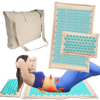 Linen Coconut Fiber Acupressure Mat Sensi Massage Pillow Needle Pad Yoga Shakti Cushion Kuznetsov's applicator Relieve Back Pain