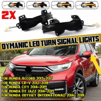 2pcs LED Dynamic Side Mirror Indicator Light For Honda CRV For Odyssey XRV HRV Vezel FIT For Jazz For Accord Turn Signal Lamp