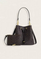 Coach Coach Rowan Bucket Bag In Signature Canvas Walnut Black