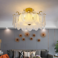 溫馨創意ins風法式主臥室現代輕奢水晶吸頂燈簡約小眾客廳燈具