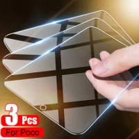 3PCS Protective Glass for Poco X3 Pro X3 NFC M5S M5 Film Screen Protector for Xiaomi Poco F3 F4 GT F2 Pro M3 M4 X4 Pro 5G Glass