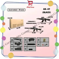 Mainan AK 47 Tembakan Anak WGG Water Gel Blaster AK47 Watergel Sniper Black