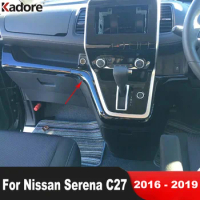 Car Center Console Dashboard Panel Cover Trim For Nissan Serena C27 2016 2017 2018 2019 Black Decoration Interior Accessories