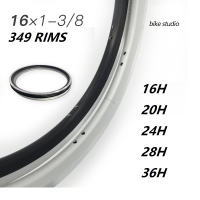 349 basikal Double Layer Rims 16 inci 1 - 38 untuk Brompton Folding Bike aluminium Alloy CNC Rim hitam perak 16 20 24 28 36 lubang