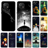 For Xiaomi 11 Lite 5G The Little Prince Black Matte Phone Case Painted Cover For Mi 11 Ultra 11i 11x 11T 10 10T Note 10 Pro 9 SE