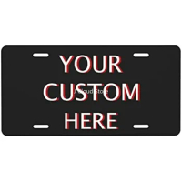 Custom License Plate Add Your Personalized Picture Text Logo Auto Car Tag Sign Customized Metal Cover Decorative Front 6x12 In