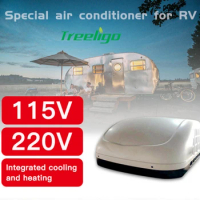 Treeligo 15000BTU RV Air conditioning CamperVan Caravan Air Conditioner Roof 115v 220v Electric Automotive Parking Motorhome AC