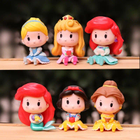 Bộ Mô Hình PVC Công Chúa Disney, 6 Cái, Bạch Tuyết, Ariel, Cinderella, Aurora, Bella, Đồ Chơi Búp Bê