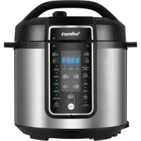 COMFEE’ Pressure Cooker 6 Quart with 12 Presets, Multi-Functional Programmable Slow Cooker, Warmer and More， Black