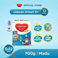 [12 Pcs] Vidoran Xmart 5+ Madu Susu Formula 700 g