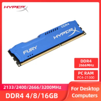 HyperX Fury Memoria RAM DDR4 4GB 8GB 16GB 3200MHz 2666MHz 2400MHz 2133MHz Desktop Memory DIMM PC4-25600 21300 19200 1.2V 288Pin