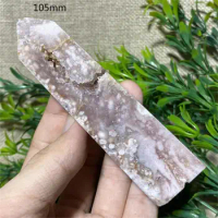 Natural Crystal Pink Amethyst Flower Agate Tower Point Beauty Wand Geode Reiki Meditation Home Decoration Mineral Healing