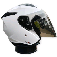 Helm half face GM FIGHTER KING WHITE VISOR SMOKE ORIGINAL -M
