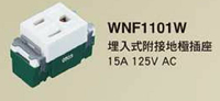 【國際Panasonic】星光系列 WNF1101W 埋入式附接地插座