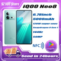 Original New VIVO iQOO Neo8 5G Cell Phone Snapdragon 8+Gen 1 6.78inch AMOLED 120W Flash Charge 50MP NFC