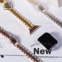 【蘋果庫Apple Cool】Apple Watch S7/6/SE/5/4 42/44/45mm 極細版輕巧五珠不鏽鋼帶