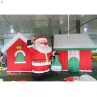 Fast Shipping 7x3m 8x3m Inflatable Christmas House Santa Grotto with Gift Bag for Sale