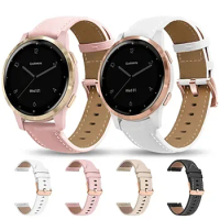 20mm Leather Watchbands Bracelet For Garmin Venu 2 Plus SQ Vivoactive 3 3t Vivomove HR Strap Smart Watch Wrist Bands Replacement