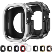 2 In 1 Armor Protective Case for Apple Watch Ultra 49mm 9 8 7 6 5 4 Se Anti-fall Shell Iwatch Series 40mm 41mm 44mm 45mm Bumper