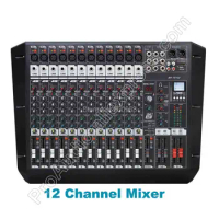 MICWL Professional 12 Channel Double Group Audio Sound Mixer Mixing Console with DSP AUX 48V USB TX122